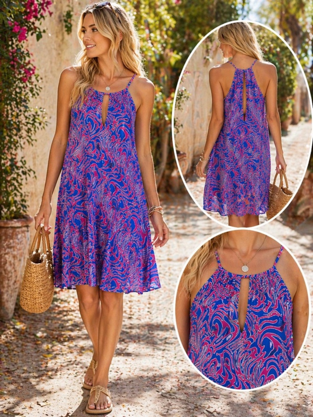 NWT Tybee Island Clothing Company Adjustable Halter Dress Large